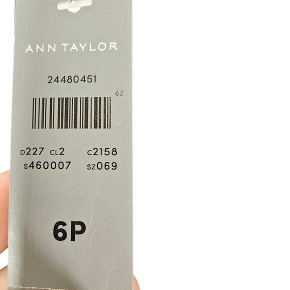 NEW Ann Taylor 6P Mid Rise Pant Career Minimalist Cotton Stretch Ankle Slim Navy - Picture 5 of 5